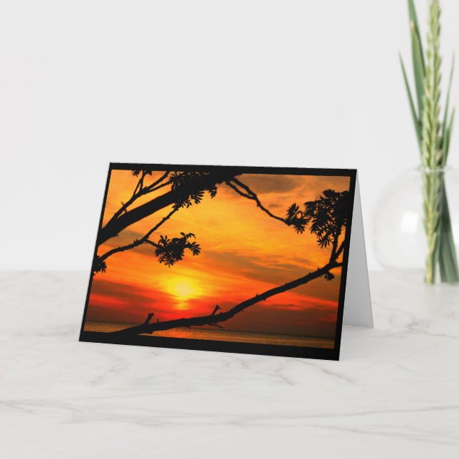Carte Coucher du soleil vibrant pensant à vous (Devant)