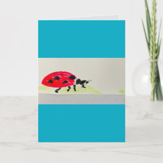 Carte Couleur d'aquarelle Ladybug : Joyeux anniversaire