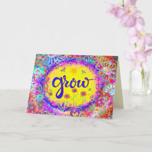 Carte Couleur de croissance Whimsical Joli Floral Jaune
