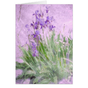 Carte couleur d'eau violet Irises