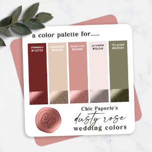 Carte couleur Dusty Rose Wine & Blush Mariage