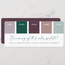 Carte couleur Mariage Emerald & Rose Gold