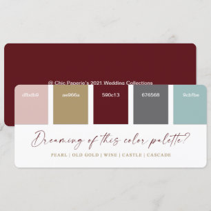 Carte couleur Mariage Wine Pink & Gold 2021