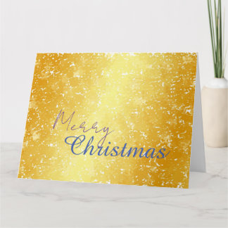Carte Couleur or Joyeux Noël Message de famille Nouvel A