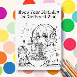 Carte Couleur   Ramen pun Fille Personnalisée Anniversai