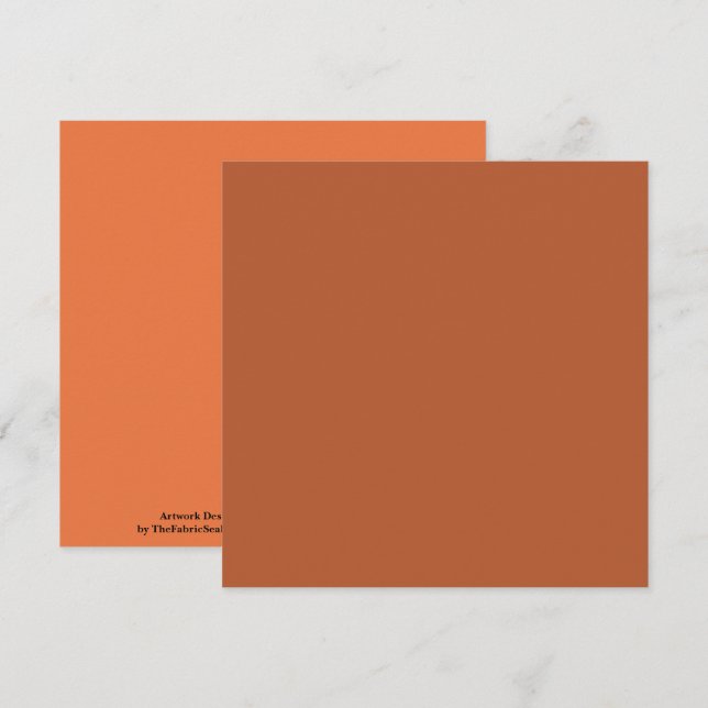 Carte Couleur solide Brown rouille rustique (Devant / Derrière)