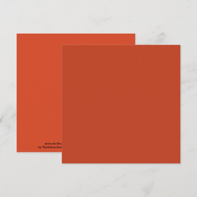 Carte Couleur solide du Citrouille Burnt rouillé (Devant / Derrière)