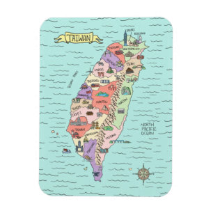 Carte couleur Taiwan Magnet photo