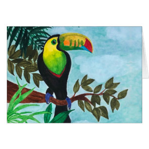 Carte couleur Toucan Tropical Rainforest Note Card