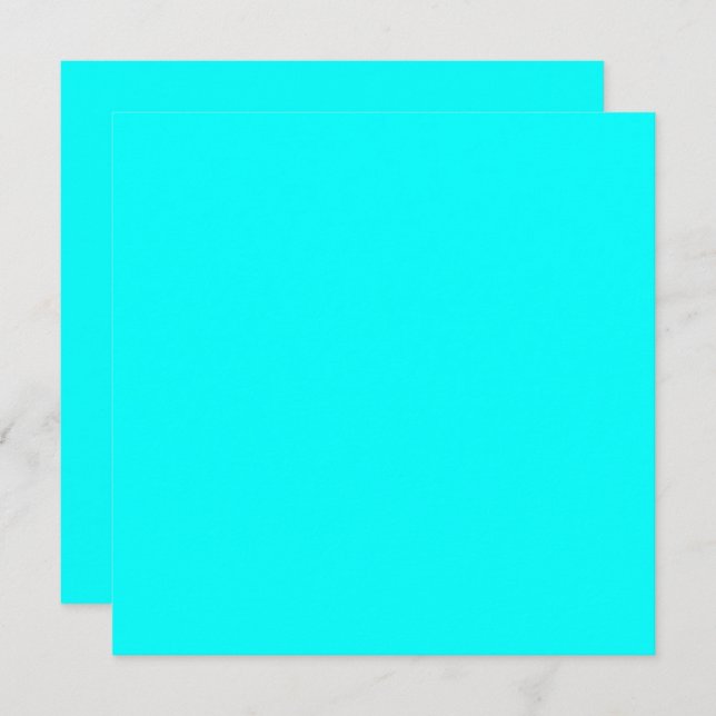 Carte Couleur uni bleu bleu cyan vert turquoise (Devant / Derrière)