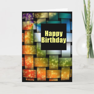 Carte Couleur Weave Joyeux anniversaire