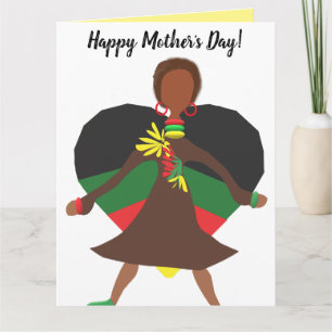 Carte Couleurs Afro-Américaines Grande Fête des Mères Cœ