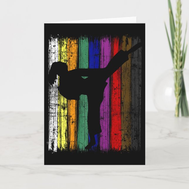 Carte Couleurs de ceinture de karaté en silhouette pour  (Devant)