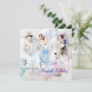 Carte Couleurs en pastel d'anniversaire magique élégant