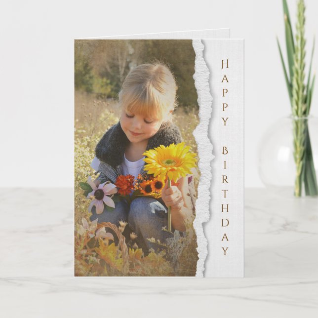 Carte Country Girl avec Fleurs de soleil d'anniversaire (Devant)