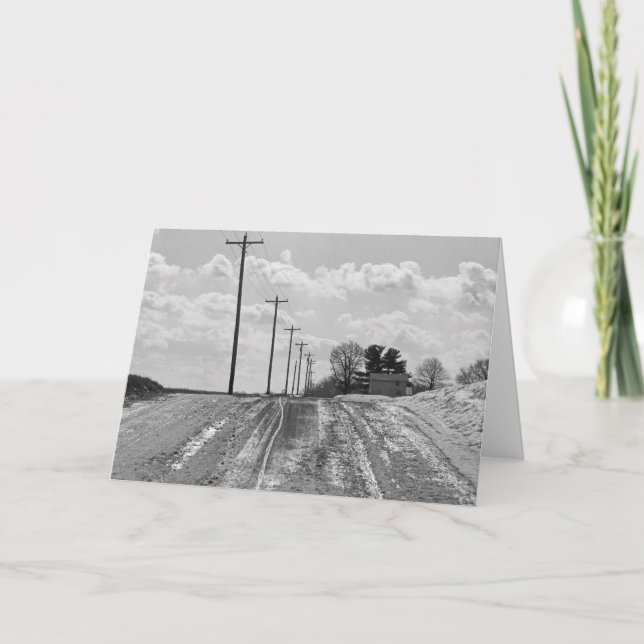Carte Country Road 7 x 5 Folded Greeting Card - blank (Devant)