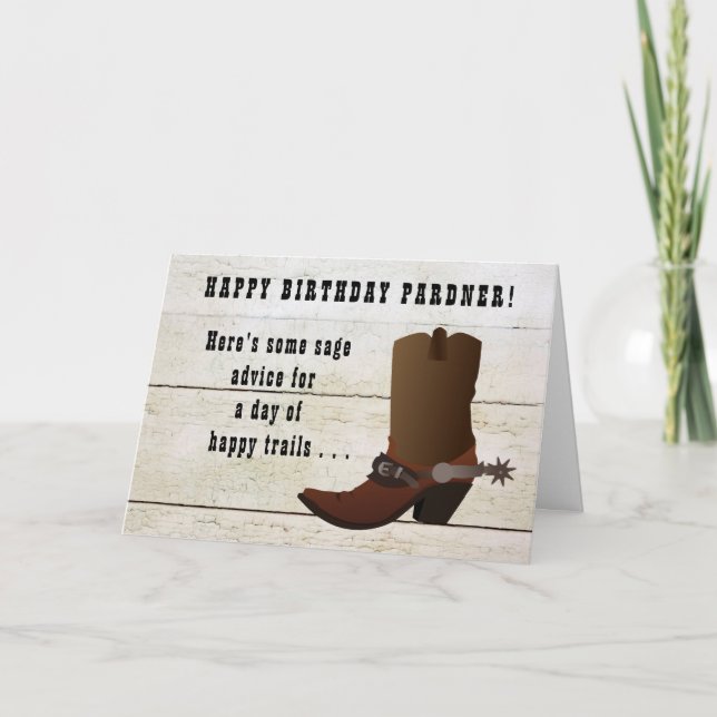 Carte Country Western Cowboy Boot Fun Ajouter le nom Ann (Devant)