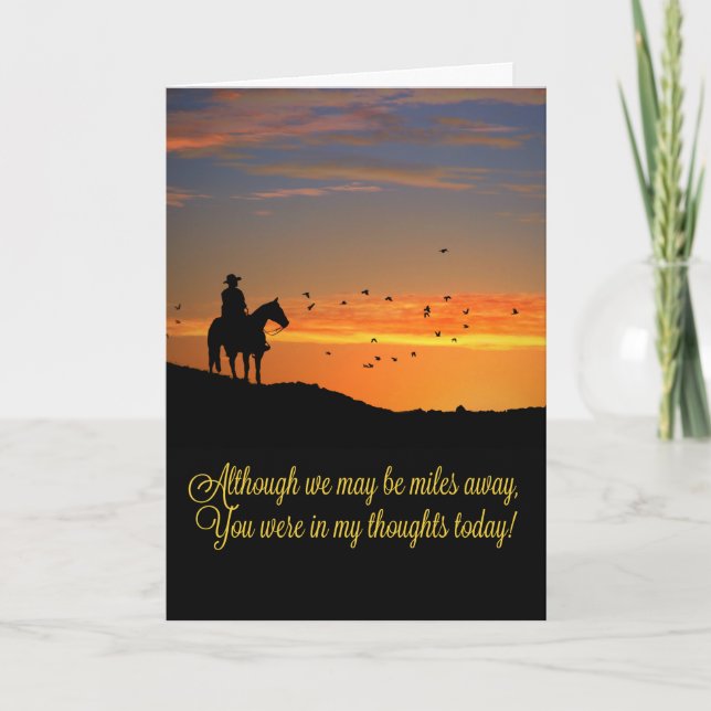 Carte Country Western Cowboy Vous êtes dans mes pensées (Devant)