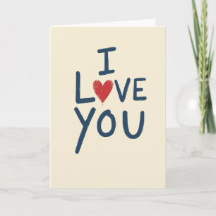 Carte « Coup de pinceau de cœur « Je t'aime »