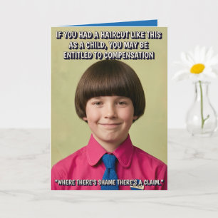 Carte Coupe de cheveux ratée drôle Anniversaire 1970