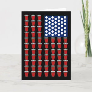 Carte Coupe Solo Rouge Tendance 4 Juillet Beer Pong Drap
