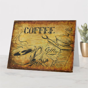 Carte Coupe vintage de café Vieux broyeur de café