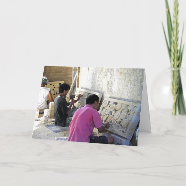 Carte Coupes en pierre de Bali en blanc (Devant)