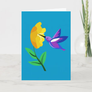 Carte Coupez le colibri et la fleur de papier