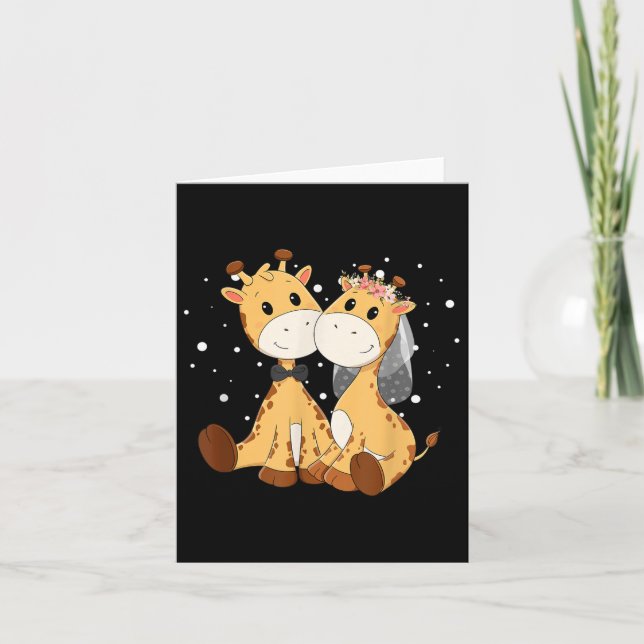 Carte Coupl Mariage De Mariée Et De Pièce De Giraffe (Devant)