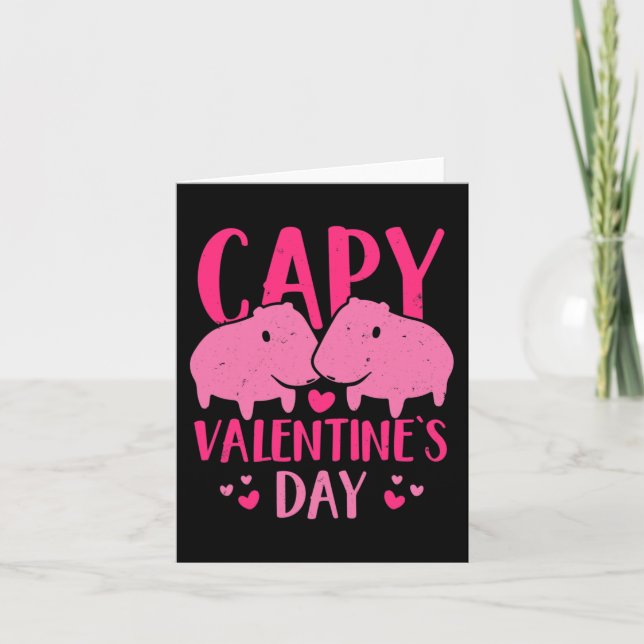 Carte Couple amusant de capy Saint-Valentin Capybara (Devant)