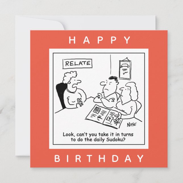 Carte Couple Argue sur le dessin de Sudoku (Devant)