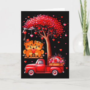 Carte Couple Chow Chows coeurs de la Saint-Valentin arbr