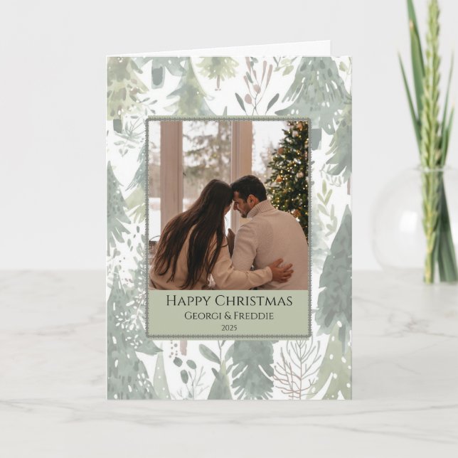 Carte Couple Christmas Card -Woodland Festive (Devant)