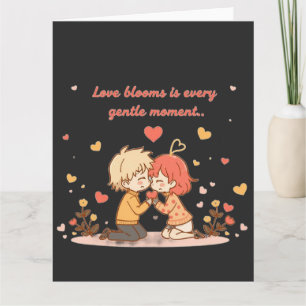 Carte Couple d'anime romantique mignon - Moment d'amour