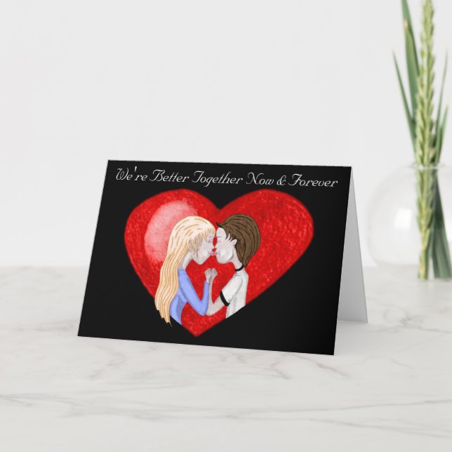 Carte Couple de baiser (Valentine) (Devant)