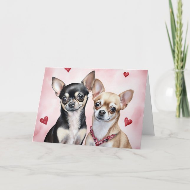 Carte Couple de Chihuahua mignons (Devant)