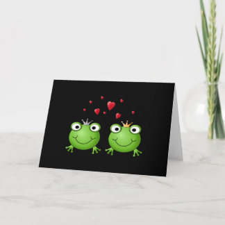 Carte Couple de grenouille avec le coeur.