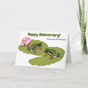 Carte Couple de grenouilles drôles d'anniversaire de mar