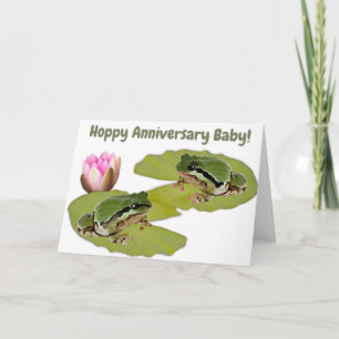 Carte Couple de grenouilles personnalisées pour annivers