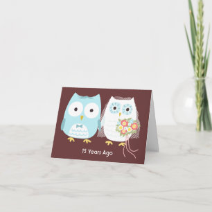 Carte Couple de hiboux personnalisés Joyeux anniversaire
