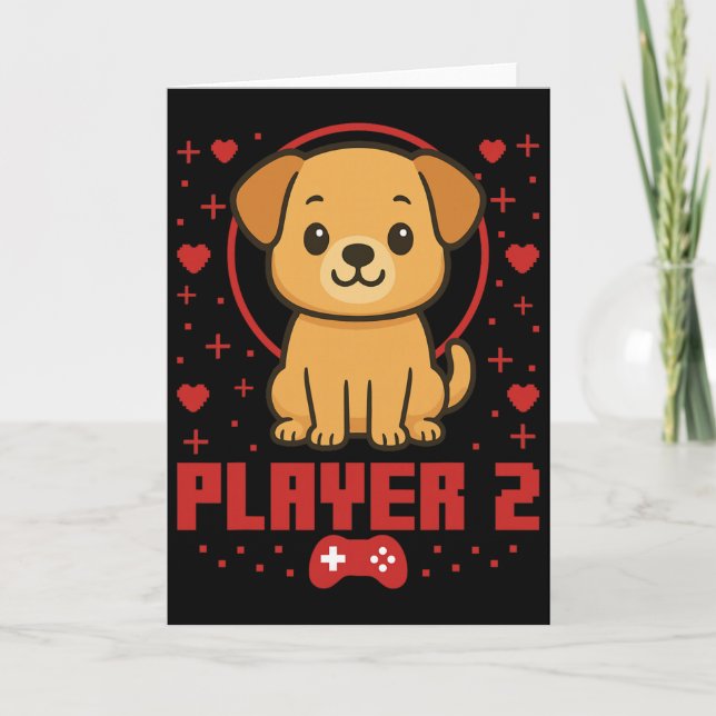 Carte Couple de joueurs de chien Arcade Pixel Rétro Chie (Devant)