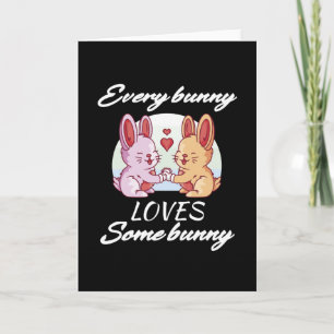 Carte Couple de lapins Amour Cœur Amoureux de Pâques