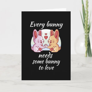 Carte Couple de lapins Amour Cœur Amoureux de Pâques