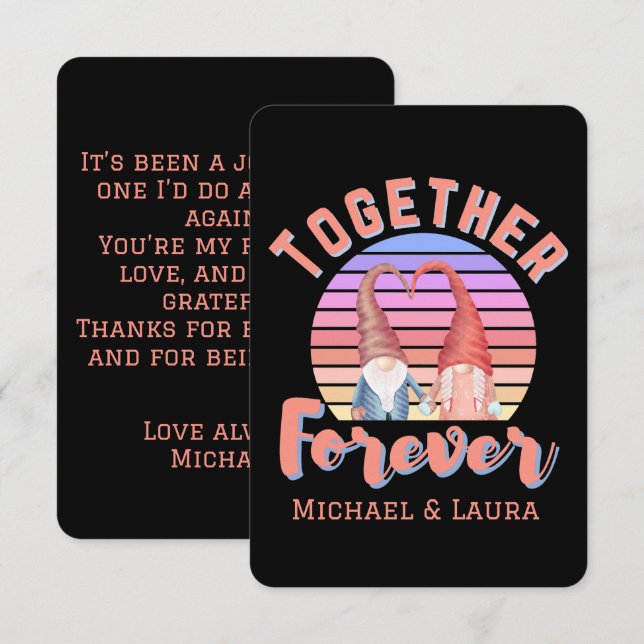 Carte Couple de nains pour toujours (Devant / Derrière)