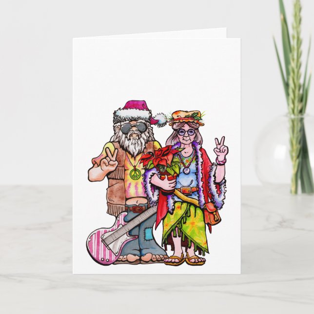 Carte Couple de Santa Hippie (Devant)