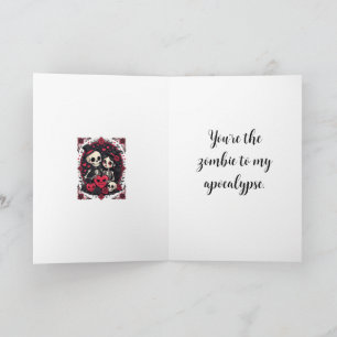 Carte Couple de squelettes amoureux de Valloween