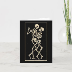 Carte Couple de squelettes dansants - Halloween gothique