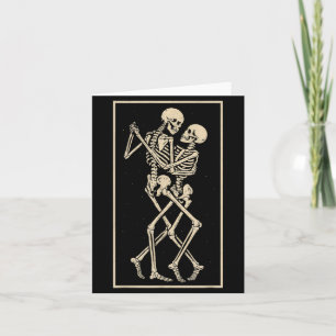 Carte Couple de squelettes dansants Halloween gothique r