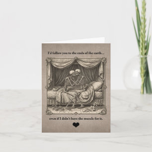 Carte Couple de squelettes gothiques drôles pour la Sain