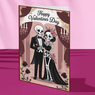 Carte Couple de squelettes gothiques pour la Saint-Valen